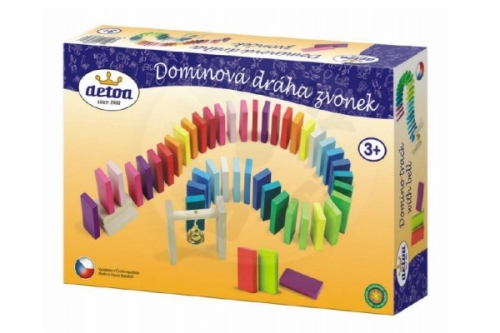 Detoa Domino track with bell wood 95pcs in a box 30x20x6cm
