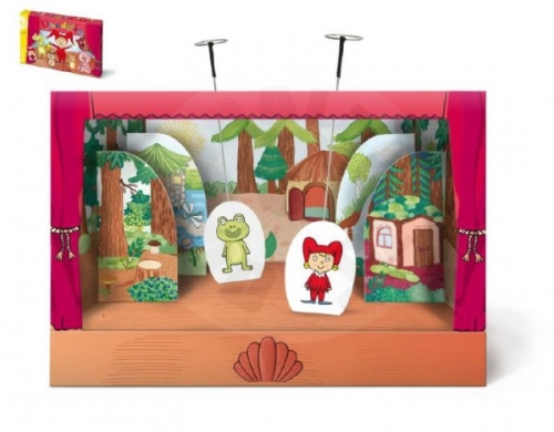 Bonaparte Fairytale paper puppet theater with a curtain of 6 figures in a box 34x23x4cm