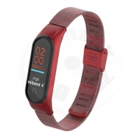 Deveroux Ocelový milánský řemínek pro Mi Band 3/4 - červená