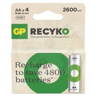 GP Recyko 2600, 4pcs AA rechargeable batteries
