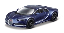 Bburago - Auta HOBBY, Bugatti Chiron, tmavě modrá metalíza, 1:32