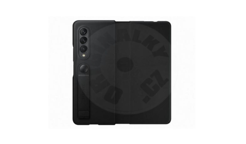 Samsung Kožený zadní kryt Z Fold3 (2021) - černá