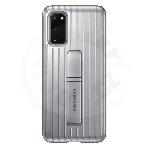 Samsung Tvrzený ochranný kryt so stojančekom S20 - strieborná