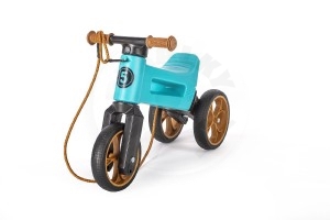 Teddies Bouncer FUNNY WHEELS Rider SuperSport turquoise 2in1 + strap, higher. saddle 28 /