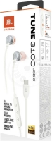 JBL Tune 310 USB-C, drátová sluchátka s mikrofonem - bílá