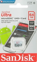 Sandisk MicroSDXC Ultra 64GB (80MB/s, Class 10 UHS-I, Android)
