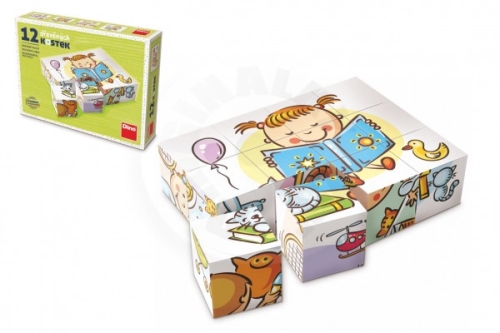 TOPA Cubes cubes Have a nice day wood 12pcs in a box 16,5x12x4cm