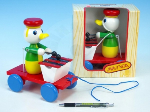 Miva Duck with xylophone pulling colored 20cm in a box