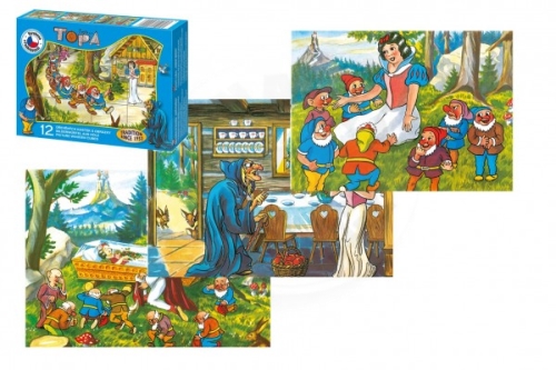 TOPA Cubes cubes Snow White wood 12pcs in a box 16,5x12x4cm