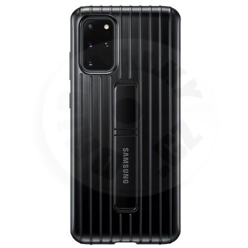 Samsung Tvrzený ochranný kryt so stojančekom S20+ - čierna