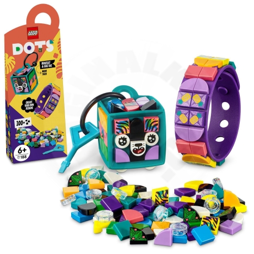 LEGO® DOTS 41945 Neon Tiger Bracelet & Bag Tag