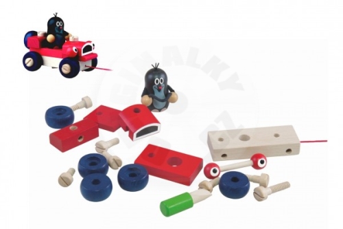 Detoa Mole and winking car pulling wood 14cm in a box