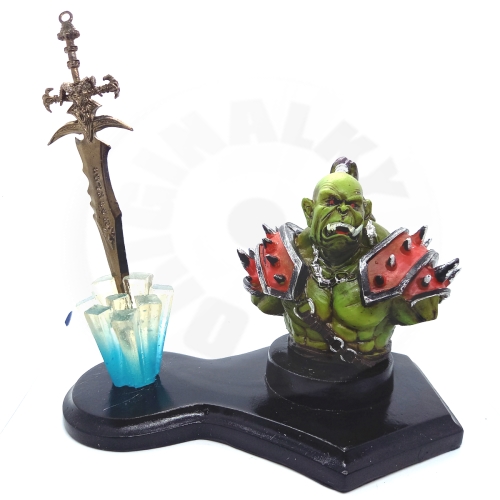 Orc Statuette With Frostmourne Sword "Statue Of Ner'Zhul" - 12 cm