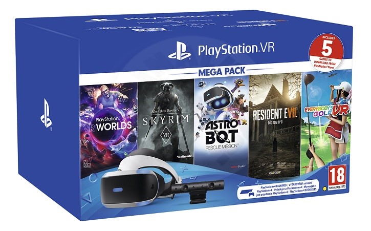 Sony PlayStation VR V2 + Camera V2 + 5 her (Skyrim, Resid. Ev. 7