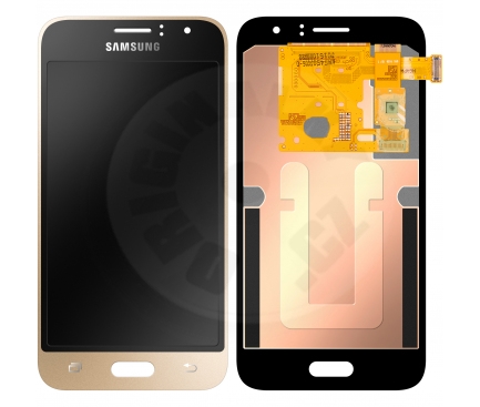 Samsung originální LCD a dotyková vrstva pro Galaxy J1 (2016) J120 - zlatá