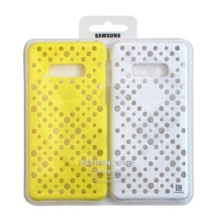 Samsung Zadní kryt s děrovanými vzory Galaxy S10e - bílá a žlutá