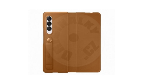 Samsung Leather Flip Cover for Z Fold 3 F926 (2021) - brown