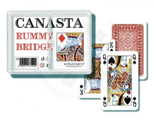 Bonaparte Canasta board game - cards 108pcs in a plastic box 12,5x10,5x2cm