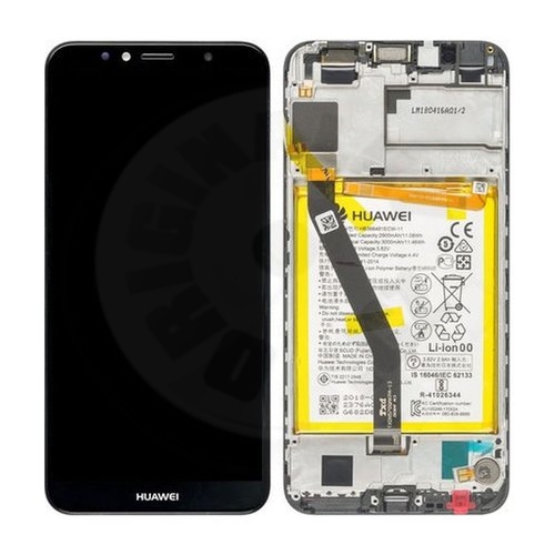 Huawei originální LCD a dotyková vrstva + rám + baterie pro Y6 2018 - černá