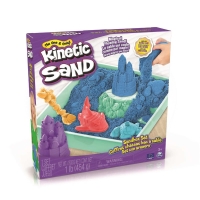 KINETIC SAND KRABICE TEKUTÉHO PÍSKU S PODLOŽKOU MODRÁ