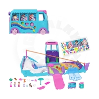 Polly Pocket Sada Cestovní Vozidlo s 2 Panenkami a Doplňky Pet Mobile Adventure 21 dílků