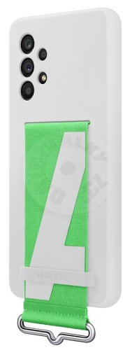 Silicone Cover with Strap for Samsung Galaxy A53 EF-GA536TWEGWW White