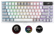 ASUS ROG AZOTH Moonlight White (ROG NX Snow / PBT) mechanická, bezdrátová, ARGB, US - bílá