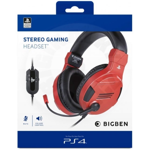 BigBen Stereo Headset V3 (PS4/PS5) - červená