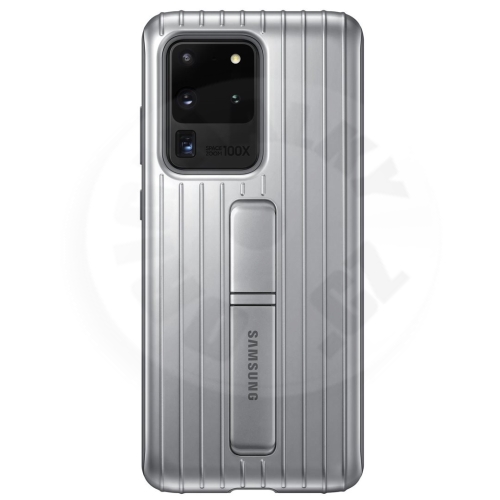 Samsung Tvrzený ochranný kryt so stojančekom S20 Ultra - strieborná