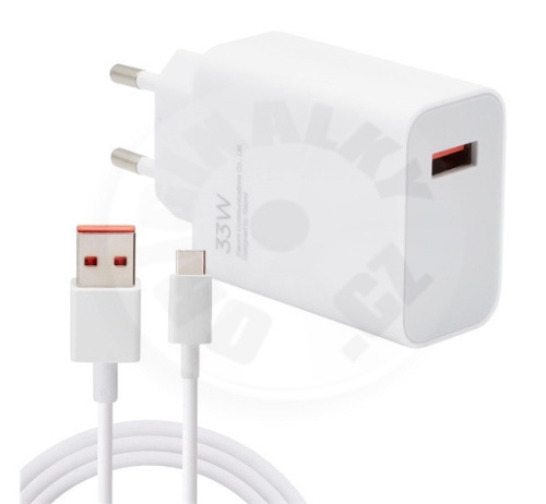 Xiaomi 33W USB-A nabíječka, adaptér s USB-C kabelem bílá (1)
