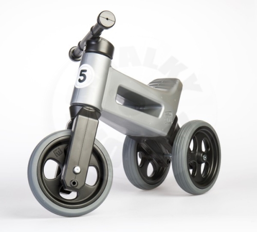 Teddies Bouncer FUNNY WHEELS Rider Sport gray 2in1, saddle height 28 / 30cm load capacity