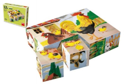 TOPA Cubes cubes Pets wood 12pcs in a box 16x12x4cm