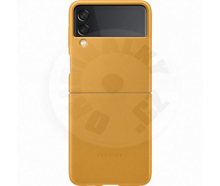Samsung Kožený zadní kryt Z Flip3 (2021) - oranžová