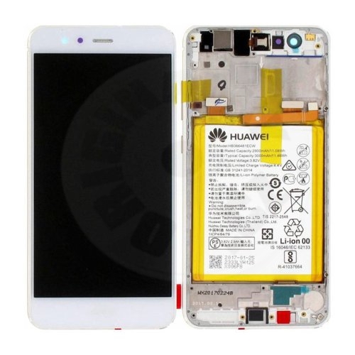 Huawei originální LCD a dotyková vrstva + rám + baterie pro P10 Lite - bílá