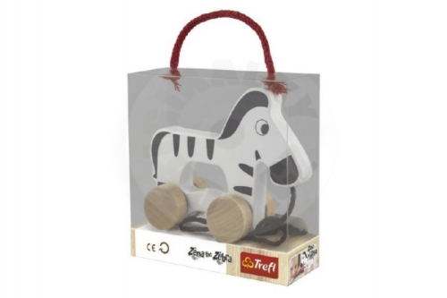 Trefl Zebra on wheels and with wooden string Wooden Toys in a box 15x16x6cm 12m +
