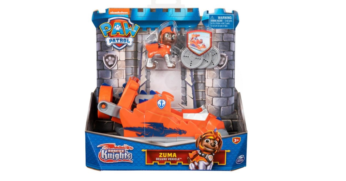 Zuma Rescue Knights Paw Patrol vehicle and figurine