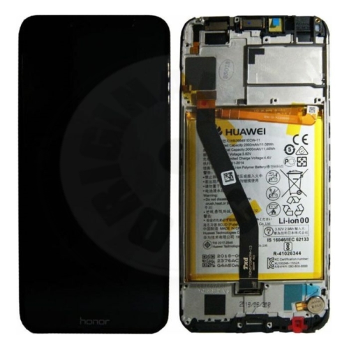 Huawei originální LCD a dotyková vrstva + rám + baterie pro Honor 7A - černá