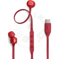 JBL Tune 310 USB-C, drátová sluchátka s mikrofonem - červená